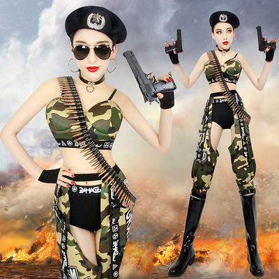 舞依芭迷彩军装演出服性感制服成人角色扮演舞蹈服酒吧ds新款套装