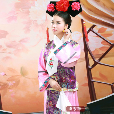 公主古装清朝小燕子服装还珠格格古代宫锁珠帘旗服女装满族宫廷服
