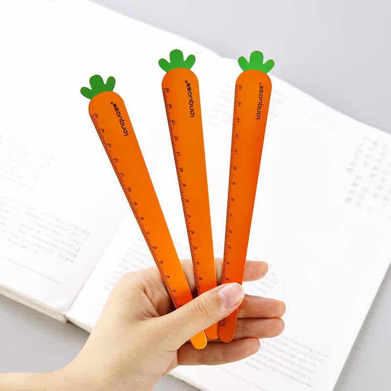 创意胡萝卜刻度尺 15cm尺子文具金属卡通造型办公学习用品