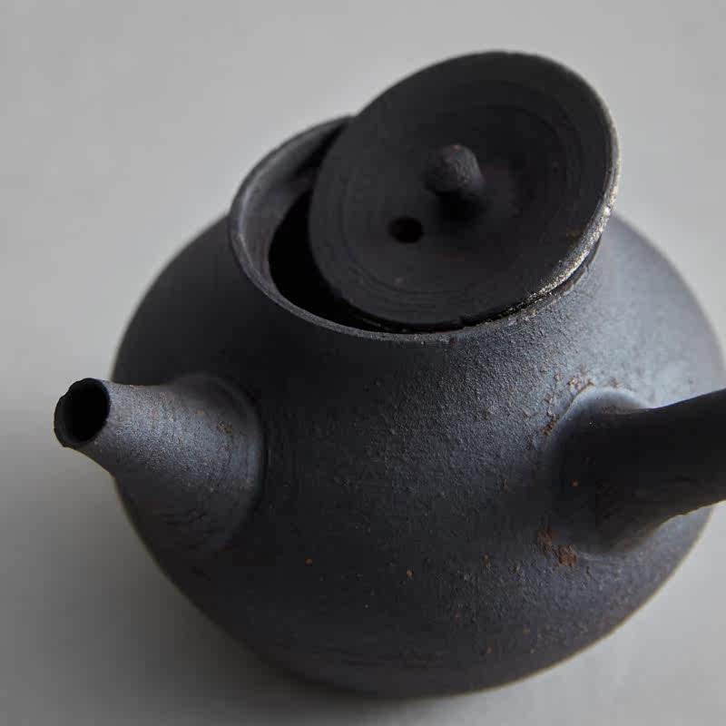 林泉山房 景德镇手工茶壶 功夫茶具泡壶 黑泥侧把急须壶