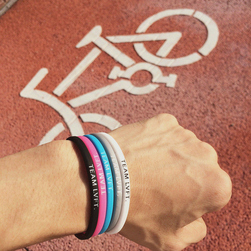 美国健身潮牌运动小清新teamlvft男女款硅胶手环情侣手腕带手链潮