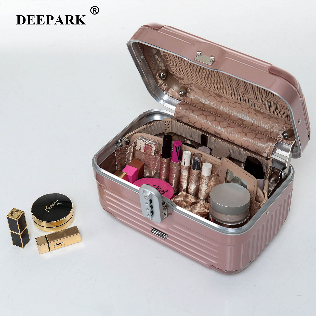 铝框手提化妆箱专业大号旅行便携收纳箱盒密码跟妆大容量多层方包