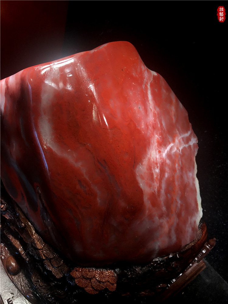 桂林鸡血玉收藏原石摆件大红袍血鲜飘丝平野料血丝满红天然玉石a