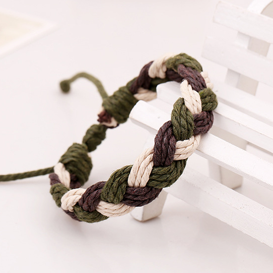 文艺日系草编手工编织原创森系天然棉麻绳民族风复古手链男女手环