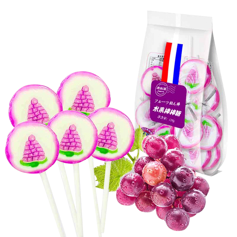 【天猫超市】鹰制果水果棒棒糖(葡萄味)120g 儿童零食 糖果鹰制菓
