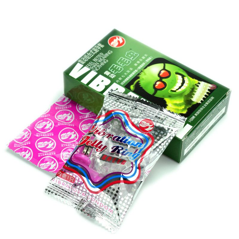 倍力乐毛毛虫震动避孕套 大颗粒g点狼牙男女用安全套成人情趣用品