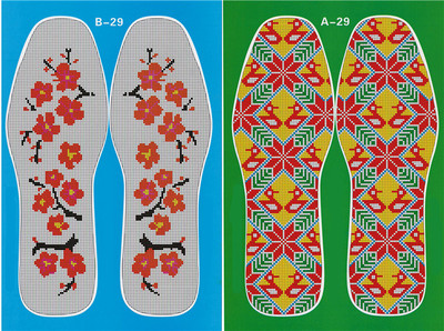 納鞋墊圖紙高清圖樣子花樣齊全小格子白板十字繡圖紙一套40張包郵