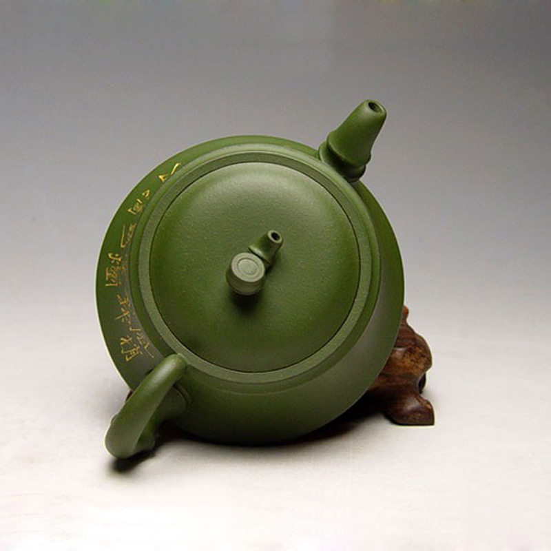 【湘谊】宜兴紫砂壶名家正品纯全手工茶壶朱丹丨一品竹段丨墨绿泥
