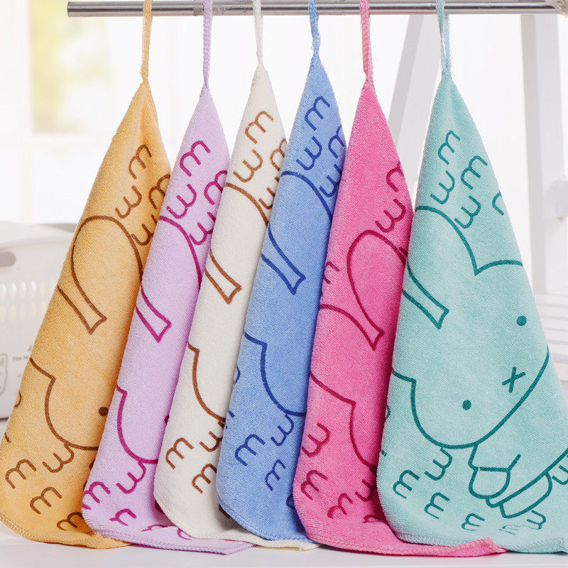 儿童宝宝小毛巾比纯棉吸水柔软洗脸擦手巾婴幼儿园挂式卡通小方巾