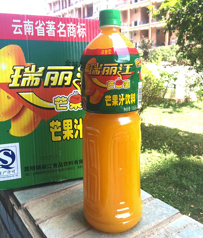 包邮 瑞丽江芒果茶芒果汁浓香型1.5升*6瓶装 云南特产
