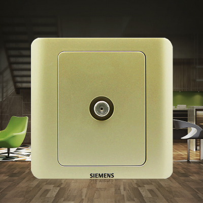 西门子宽频电视插座 远景金棕有线电视开关插座面板 86型闭路电视