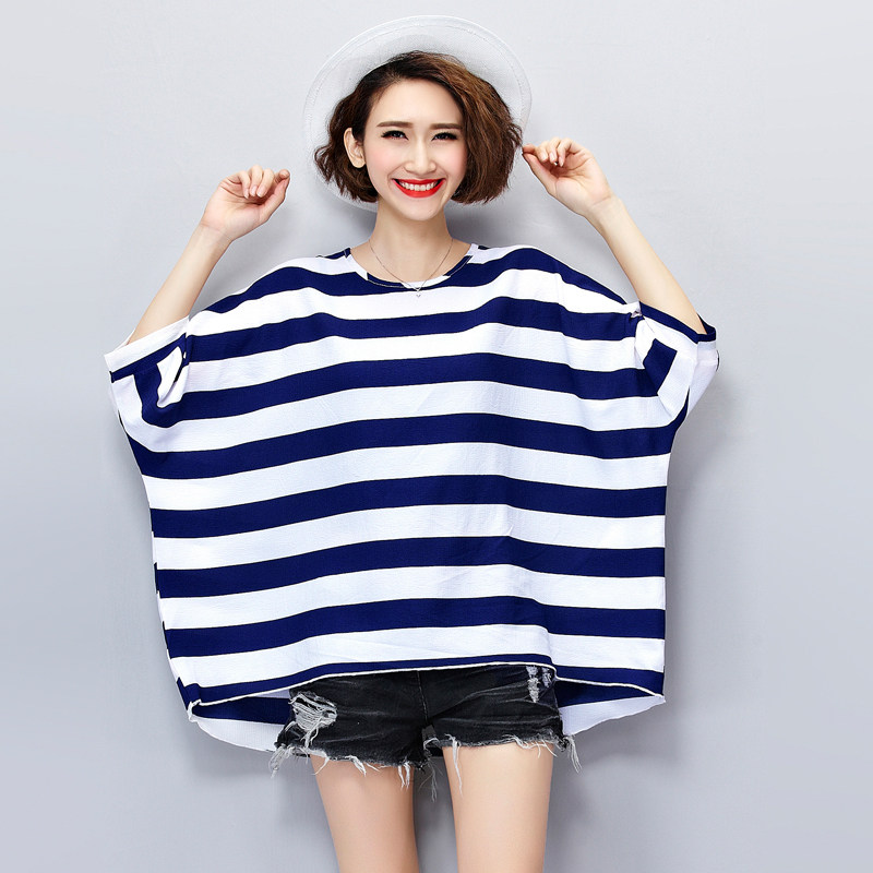 超宽松雪纺t血250斤夏装特大码五分袖t恤短袖蝙蝠衫肥胖女装200斤