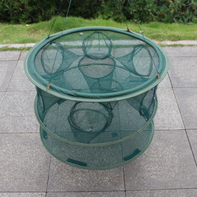 笼虾笼自动折叠捕鱼笼渔网抓蟹笼工具小笼子圆形黑鱼笼渔具用品 价格