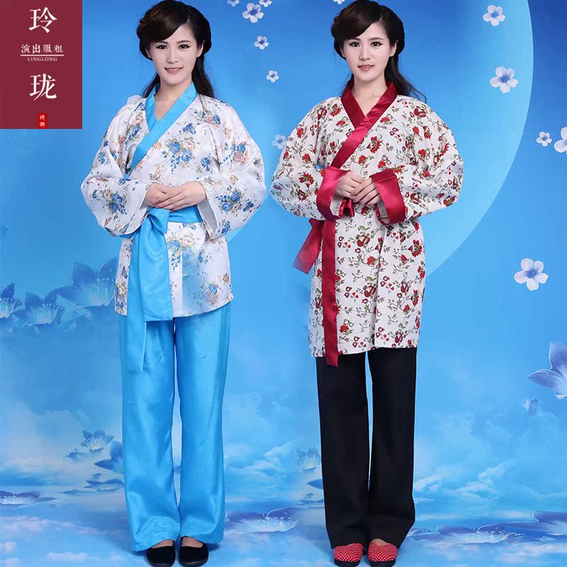 出租 古代小二服装女服务员女小二服装丫鬟服装平民百姓服装古装