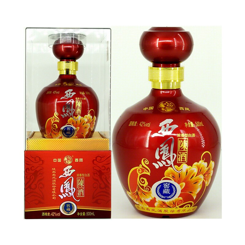 42度西凤陈酒窖藏 西凤酒500毫升浓香型国产西风白酒特价包邮
