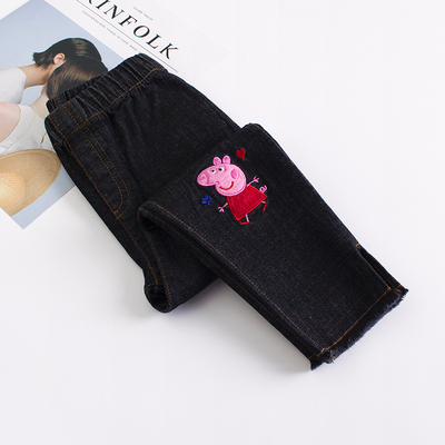 小猪佩奇童装佩琪女童秋季韩版弹力长裤小女孩裤子女宝牛仔裤春秋