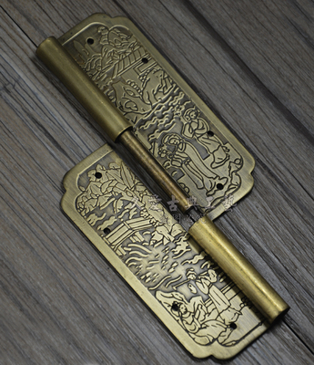 8cm纯铜合页仿古中式书柜酒柜电视柜柜门脱卸铰链山水五金配件