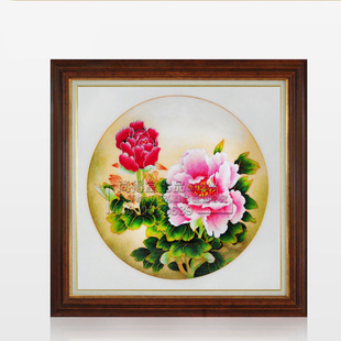 客厅装饰画手绘景泰蓝工艺画国画花鸟字画书画沙发背景墙挂画壁画