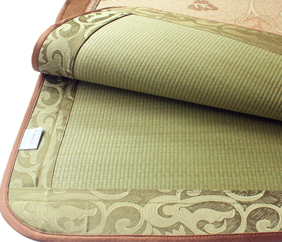 灵桥 高档草席1.8米凉席可折叠席子天然蔺草席子冰丝席 包邮