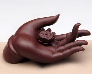 佛手 宜兴紫砂茶宠摆件雕塑礼品 佛手香插 名家占龙精品