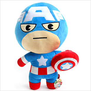 2015韩国代购美国队长公仔毛绒玩具人偶玩偶靠垫靠枕男童儿童礼物
