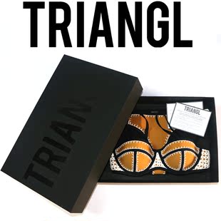 brakinis bikini粉色比基尼手工刺繡泳衣性感聚攏鋼託款 triangl