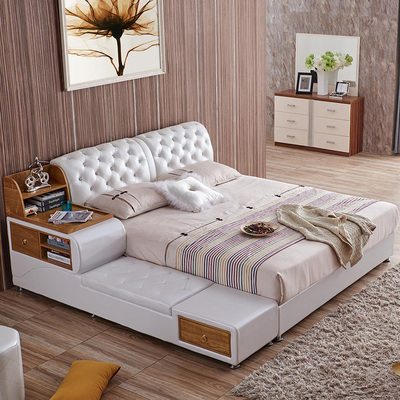 皮床真皮床榻榻米床软床婚床双人床1.8米大床特价简约品牌送货