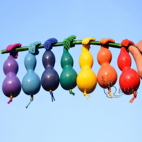 七彩色葫芦挂件儿童玩具葫芦娃环保彩绘无气味高度10-12厘米_双氙车灯