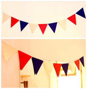 彩旗 韩森系文艺清新三角彩旗 生日聚会装饰店铺开业布置 布艺拉花拉