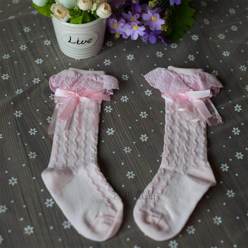 韩版布花边蕾丝中筒袜 儿童袜子女童花边袜