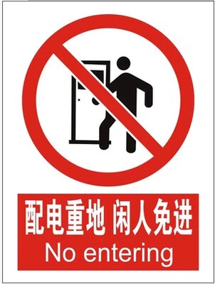 配电重地闲人免进莫入车间生产安全警示牌标识标志牌标示牌提示贴