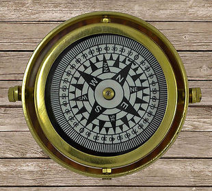美国代购 指南针 悬挂式罗经导航罗盘黄铜装饰指南针复制品