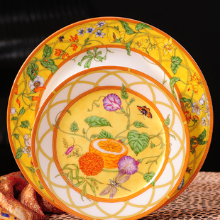 英格丽碎花盘子陶瓷西餐牛排盘子家用骨瓷挂盘装饰盘送礼