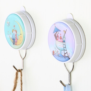 吸盘卡通可爱创意挂钩双重吸附可反复使用超强承重5kg 魔力吸盘