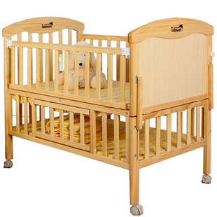 婴儿床 童乐湾婴儿床 实木环保童床宝宝多功能床 游戏床带摇篮蚊帐 床