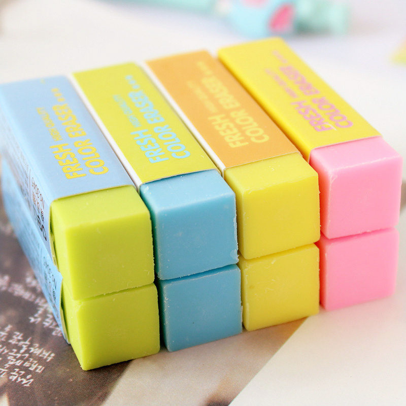 得力3045彩色橡皮擦 可爱美术橡皮 学生文具考试橡皮 擦得干净