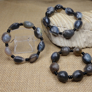 尚朴创艺 阿拉善玛瑙 黑糖心手链 戈壁玛瑙原石 手串 特价 多款