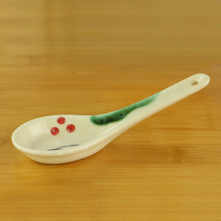 日式陶瓷调羹 小勺子 纯手绘羹匙 喝汤勺