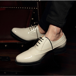 2015米兰时装周大牌走秀款巨头几何底漆皮巴洛克男鞋 男 英式皮鞋