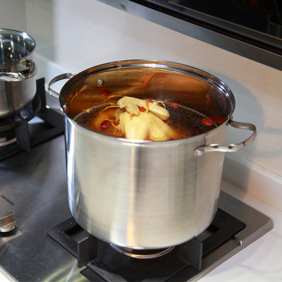 菲莱克汤锅26cm不锈钢复底加厚大汤锅炖锅 锅具 电磁炉汤锅