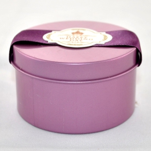 喜花糖紫色红色小号圆形圆筒圆桶糖果色马口铁盒婚礼婚庆喜糖盒子