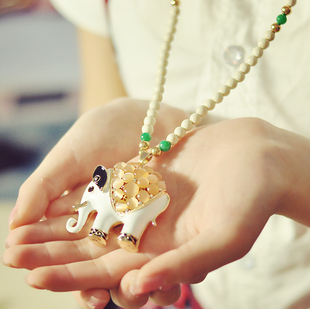 饰品/流行首饰/时尚饰品新 项链 > 项链 d18 幸运大象珠珠项链 泰国