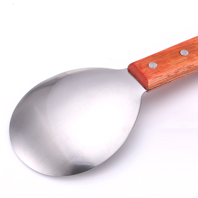 不锈钢饭勺加厚盛饭勺子木柄打饭勺汤勺粥勺饭铲米饭勺不粘大饭瓢
