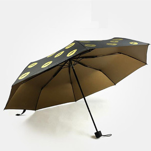 嘴唇 口红嘴唇小黑伞 高档礼盒礼品伞 三折雏菊花太阳伞