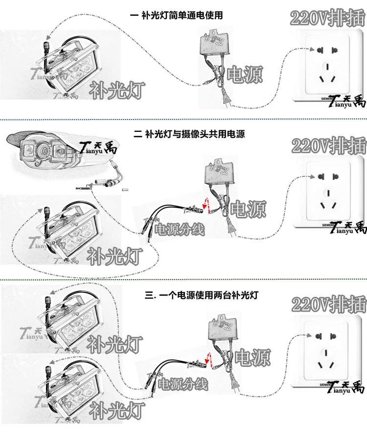 监控补光灯怎么安装图片