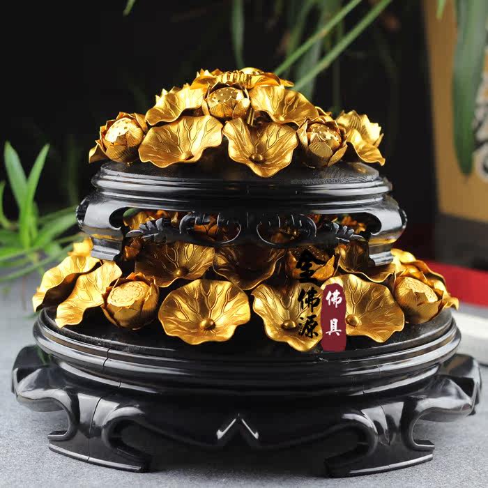 批发 佛堂装饰用品/纯手工日式莲花聚宝盆小号招财莲花盆家居摆件