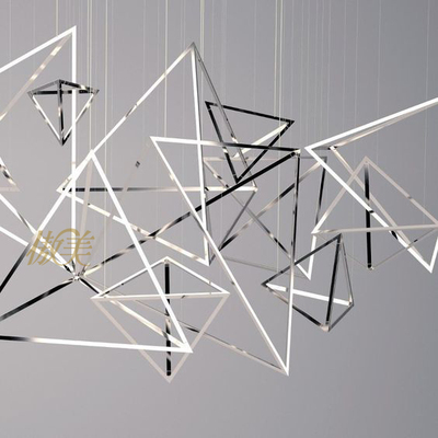 电镀铁艺三角架吊饰工程软装金属挂饰天花板空中创意吊饰装饰定制