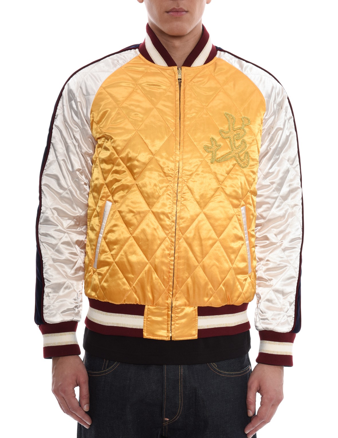 evisu福神外套正品代购金丝绣线凤凰樱花刺绣棉衣绒面双面穿加厚