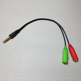 5mm 笔记本电脑麦克风 一分二 耳机二合一转接线 音频线