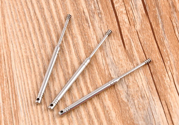 不锈钢螺旋耳勺安全便携耳挖洁耳工具掏耳勺带孔7.8cm两支装包邮